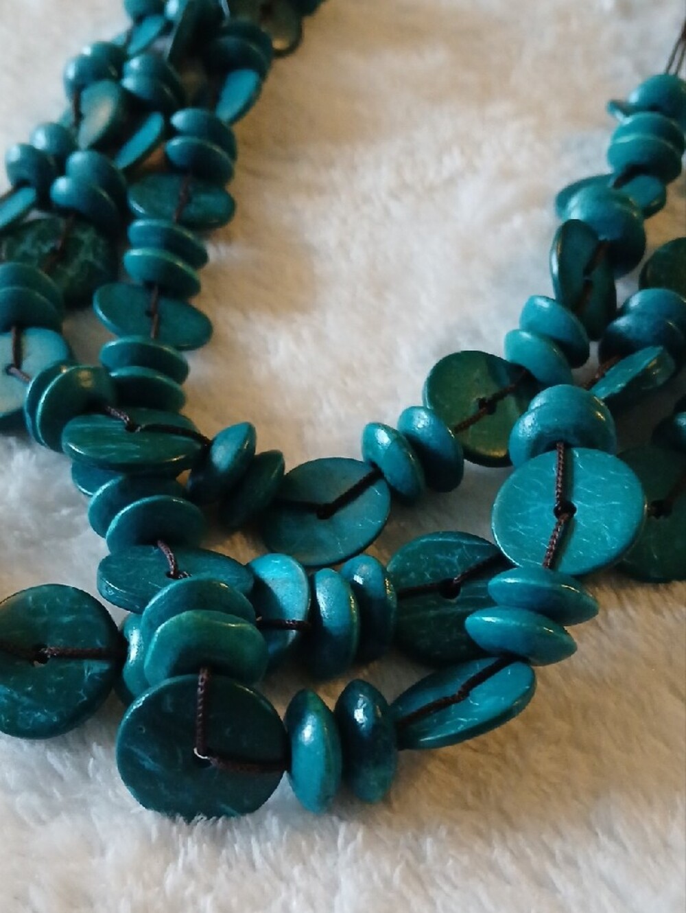 paparazzi Teal Multi Layered Wood Beaded Necklace + Matching Earrings - NWT - Picture 2 of 4
